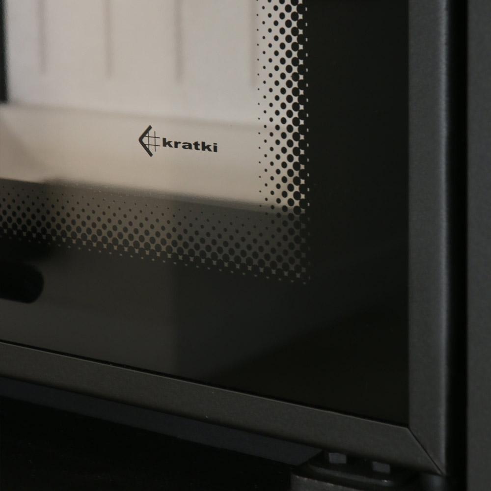 Стальной камин KRATKI SIMPLE левый 6 кВт Ø 150 самозакрывающаяся дверца