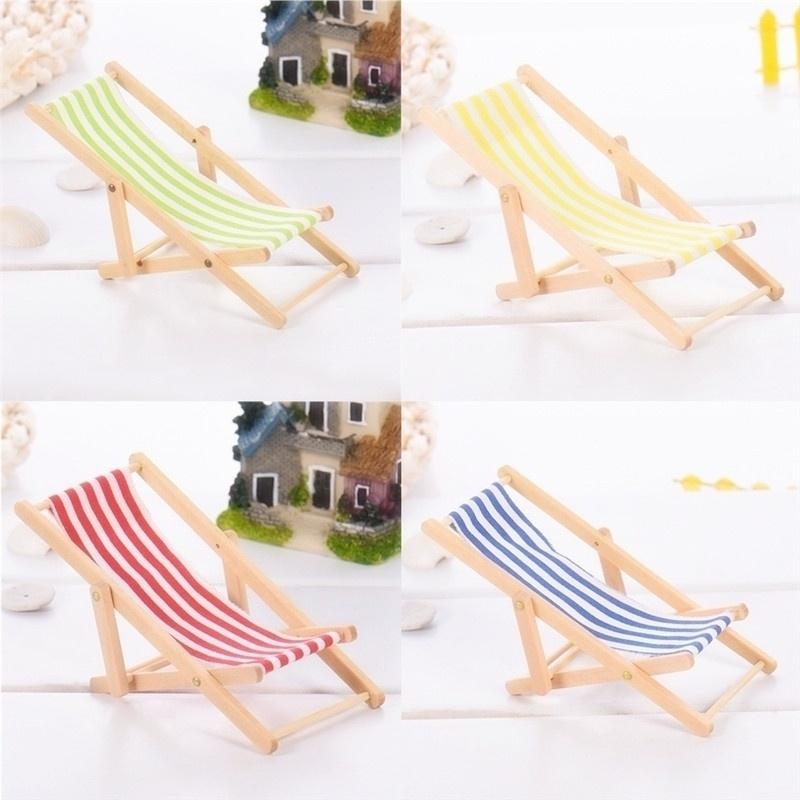 2 шт. 1:12 Мини-пляжных стульев, имитация мебели, предметы интерьера, аксессуары для кукольных домиков, предметы интерьера, украшения