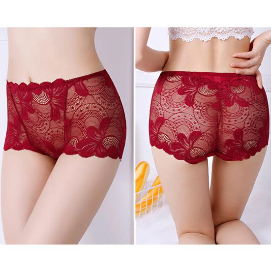 Women Briefs Breathable Elastic Hollow Out High Waist Trendy Inside Wearing Cotton Lace Stitching Ladies Briefs