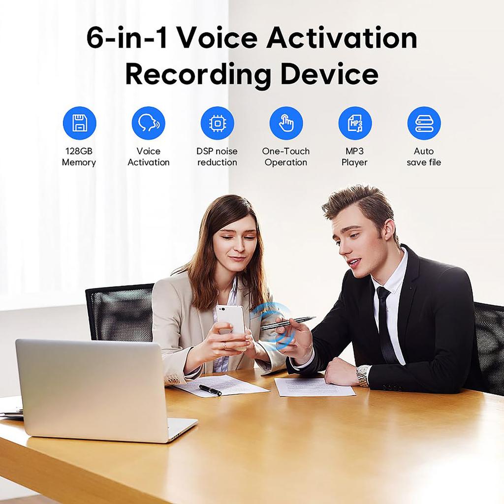Цифровой диктофон, портативный аудиорекордер для лекций, собраний и курсов с возможностью воспроизведения и передачи на компьютер