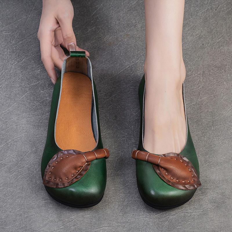 Johnature Туфли на плоской подошве из натуральной кожи в стиле ретро, ​​повседневная универсальная женская обувь на мягкой подошве с круглым носком и мягкой подошвой