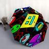 Geometry Dash Automatic Folding Umbrella 8 Ribs Lightweight Design, Durable Iron Frame, Compact and Portable, Ideal Birthday or Christmas