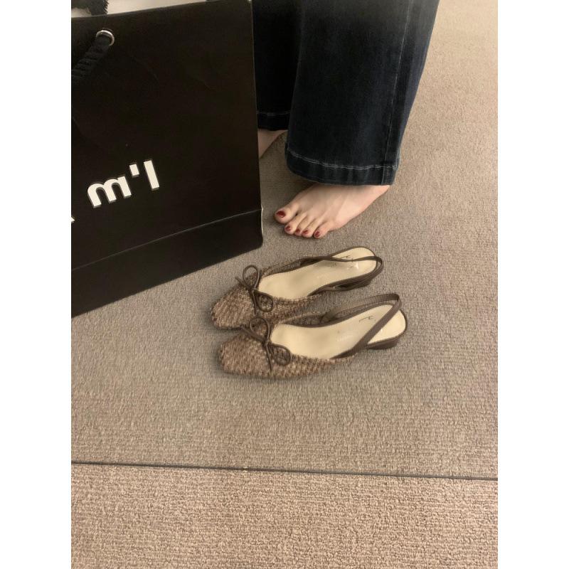 Ретро нишевая плетеная сумка на толстом каблуке, сандалии с открытым носком, женская обувь 2025, новая летняя черная дышащая обувь на квадратном каблуке