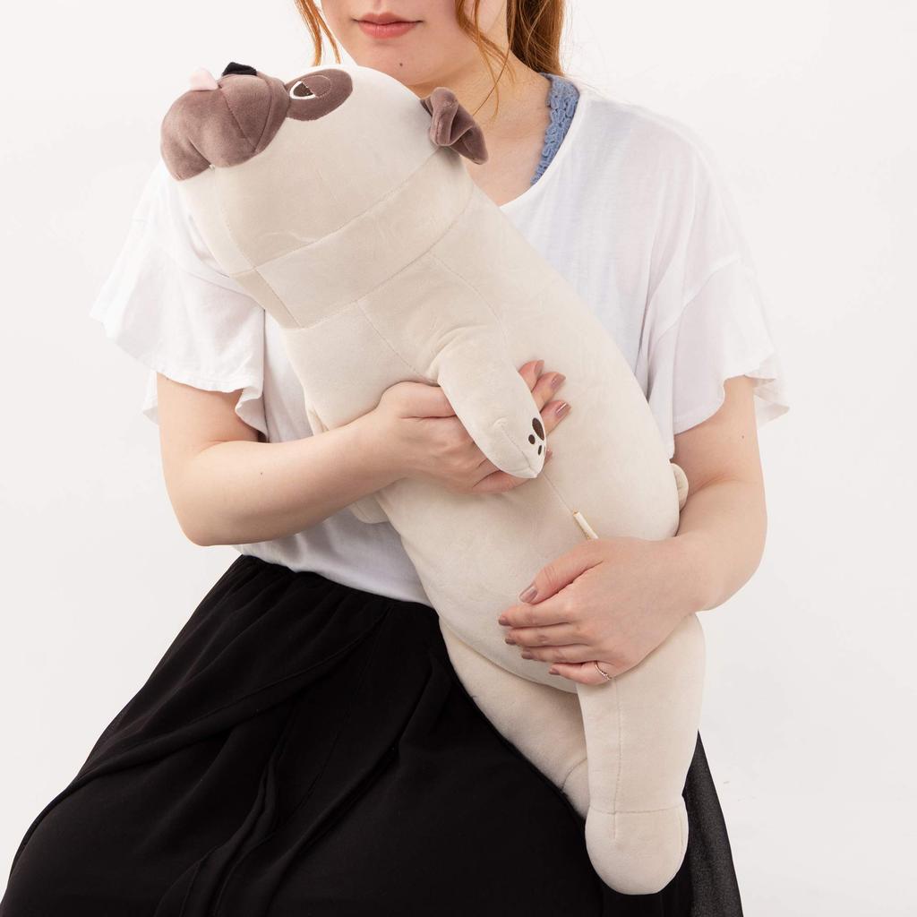 Livheart Premium Nemunemu Animals Hana the Pug Body Large Fluffy and Squishy Plush Gift Item Pillow, (Approx. 67cm), Toy, 48768-32