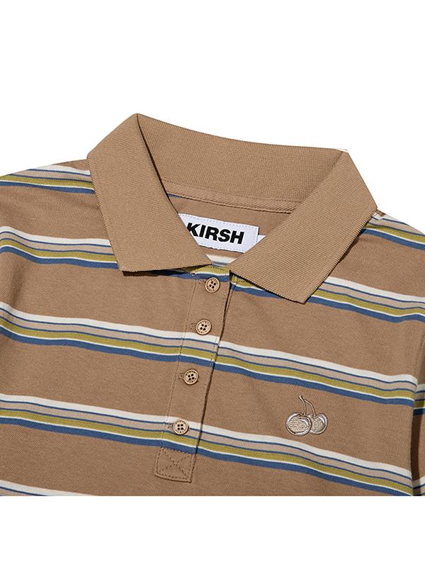 KIRSH Striped Rugby Slim Fit T-Shirt [Beige]