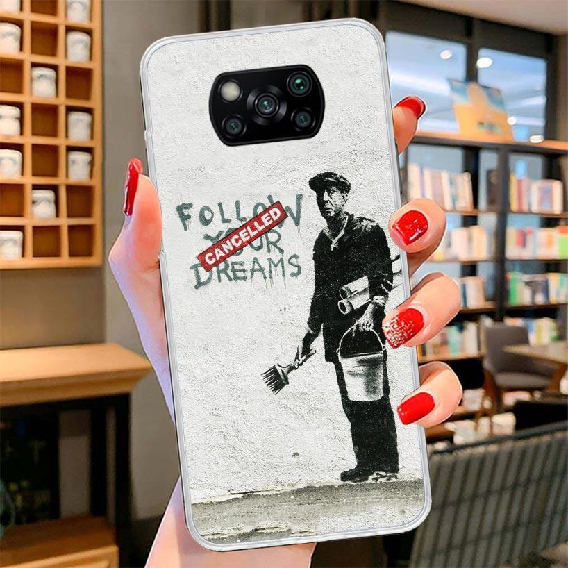 Street Art Banksy Graffiti Cover Phone Case For Xiaomi Poco F7 Ultra X7 X6 X5 Pro M7 Redmi 15C 15 13C 13 12C 12 10C 10 9A 9C 9T