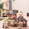 Креативный Мини-Магазинчик Пчелы Уличный Пейзаж Строительные Блоки Китайский Магазин Складного Свиного Мяса Конструктор Игрушки Поросенок Складной Дом Подарки для Детей
