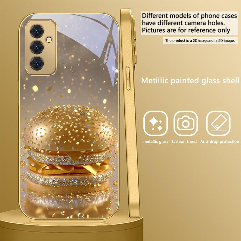 Теплый золотой милый яблоко Для Samsung Galaxy S 21 S22 S23 Plus S24 Ultra S20 FE 25Ultra S21+ S9+ 22Plus Золотой стеклянный чехол для телефона
