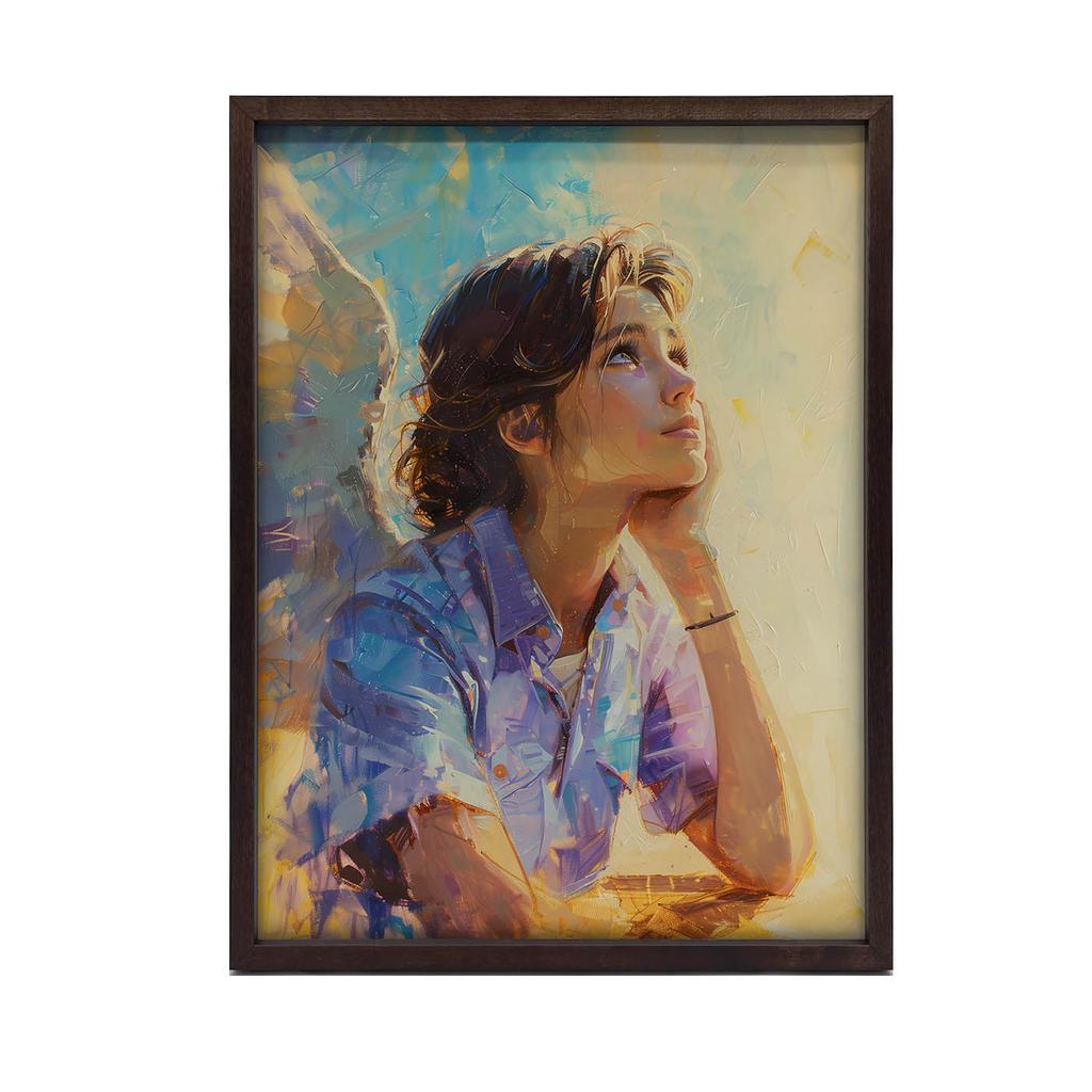 Angel Thoughts Poster Angel Thoughts Poster, 70X100 Cm, Black Aluminum Frame, 230 Gsm Matte Paper