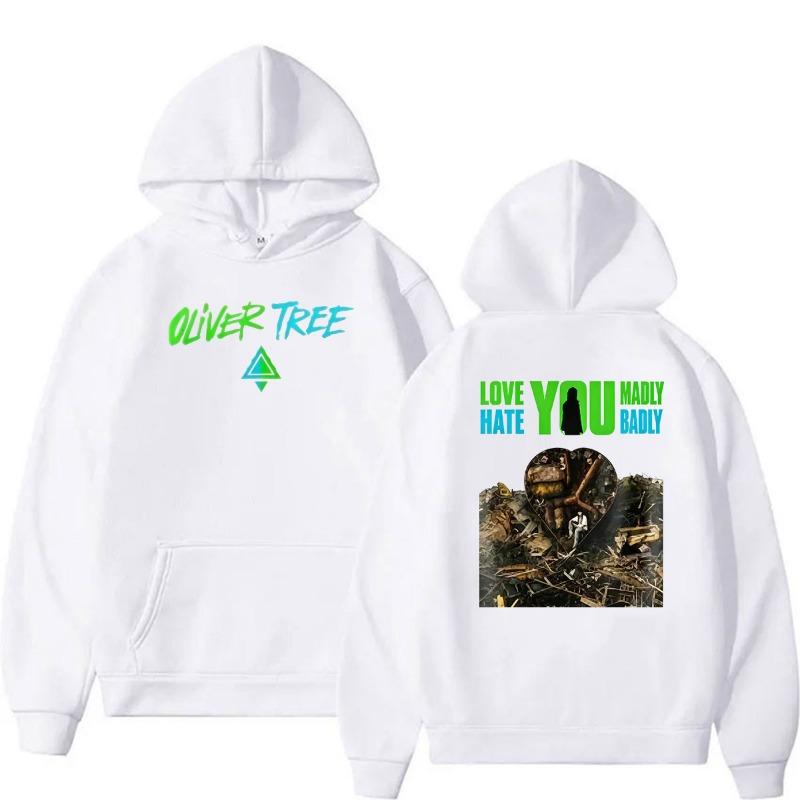 Худи Oliver Tree “Love You Madly Hate You Badly” Мировой тур 2026 Мужское Женское Хип-хоп Винтажный пуловер Свитшоты Уличная одежда
