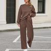 Women's Sports Suit: Solid Color Pullover, Drawstring Straight-leg Sweatpants, Women's Two-piece Casual Suit