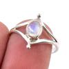Natural Rainbow Moonstone Gemstone Handmade 925 Sterling Silver Ring Size 7 R3I35