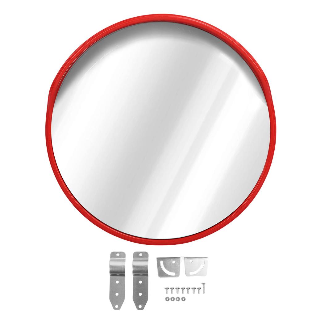 Outdoor Security Mirror Wide Angle Curved Surface 60mm Standing Pole Mounted Convex Traffic Mirror for Driveway 60cm