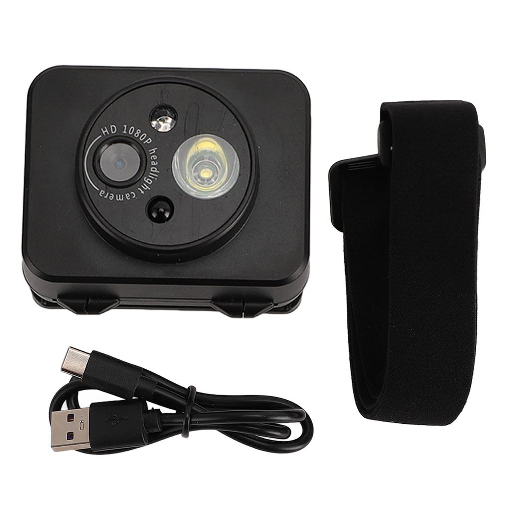 Светодиодная камера налобного фонаря 1080P 45 градусов, свободная регулировка, громкая связь, видеорегистратор для езды на велосипеде