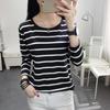 Women's Slim-Fit Striped Long-Sleeved T-Shirt - Perfect for Spring and Autumn