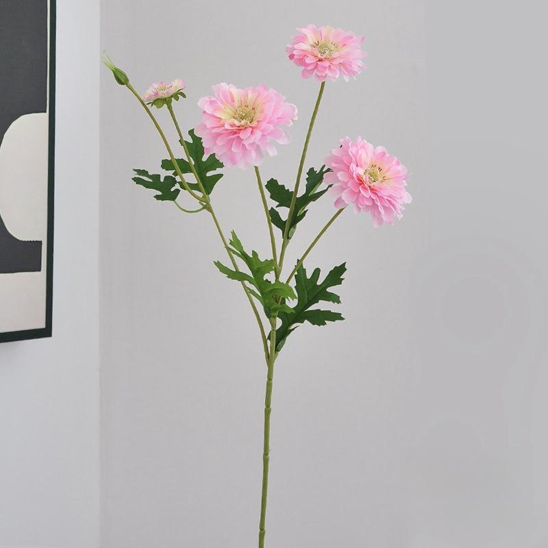 54Cm Long Artificial Flower Hundred Day Chrysanthemum Indoor Home Photography Decoration Floral Art Wedding Celebration