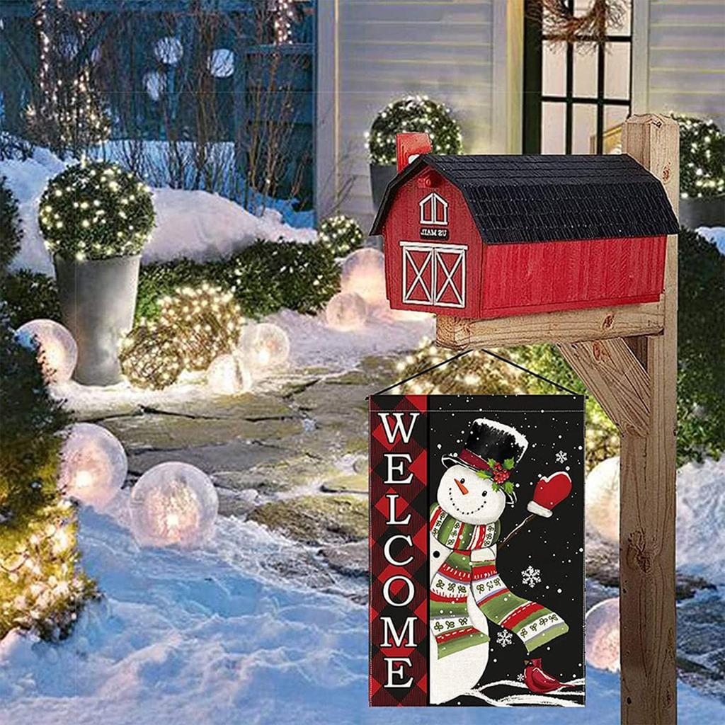 2025 Merry Christmas Double-sided Garden Flag 30x45cm Outdoor Home Outdoor Decoration Snowflake Indoor and Outdoor Decoration
