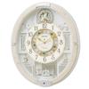 Clock Wall Mechanical Analog Triple Rotating Ivory Marble RE576A Clock, Clock, Radio-Controlled Clock, Selection, Melody, Ornament, Pattern,