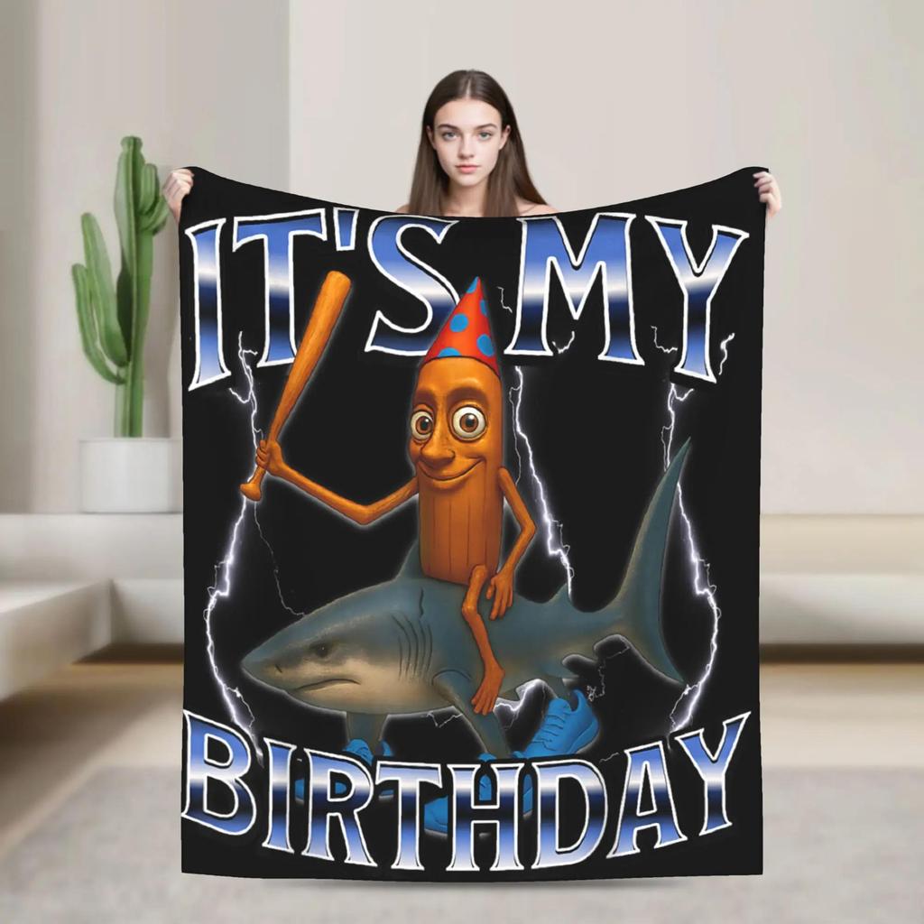Soft Warm Flannel Throw Blanket for Kids Camping Bed   Six Seven  Funny Italian Brainrot Gaming Meme Design