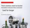 Thickened Stainless Steel Ice Bucket for Bars - Ideal for Champagne, Beer, and Wine.