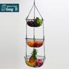 European Wrought Iron 3-Tier Detachable Fruit Basket and Cradle for Home Decor