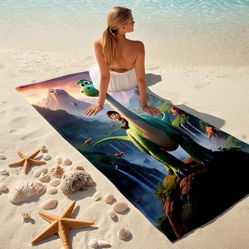 1pc The Good Dinosaur1 Beach Towel, Comfortable and Thick, and Swimming/Bath/Picnic/Camping Towel, Suitable for Seaside Beaches