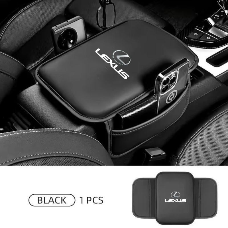 Leather Car Emblem Armrest Pad Storage Box Elbow Support Mat For Lexus F SPORT IS250 IS200 CT200h GS300 LS430 RX450h LX570 IS300