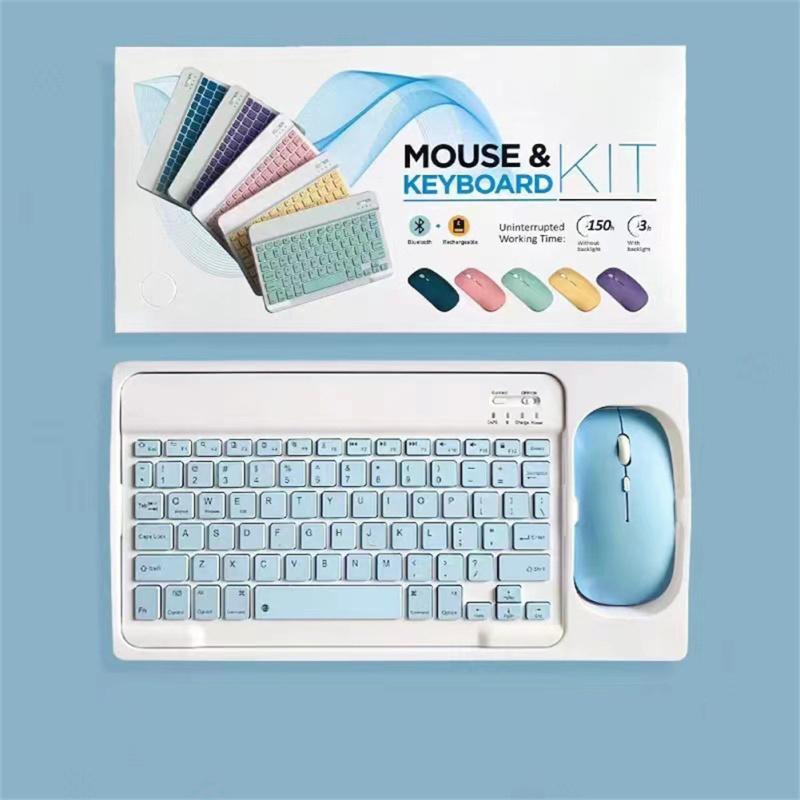 Mini Wireless Bluetooth-compatible Keyboard Mouse Set Rechargeable Compatible For Android Ios