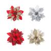 10pcs Artificial Flowers Christmas Glitter Fake Flower Tree Hanging Decoration Xmas Party Tree Ornaments Wedding Silk Flower