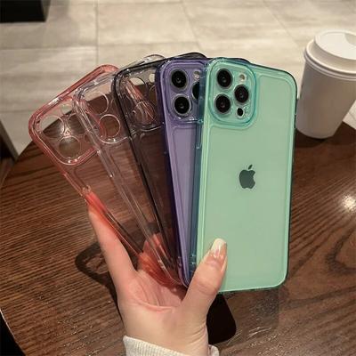 Противоударный прозрачный чехол для iPhone 15 14 Pro Max 13 12 11 X Xs Max XR 7 8 Plus SE 2020 2022 SE2 SE3 Мягкие прозрачные чехлы из ТПУ для задней панели телефона