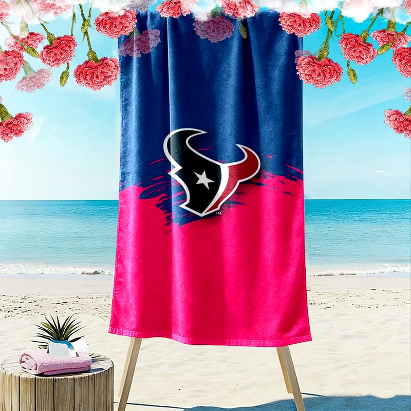 Houston Texans Print Beach Towel, Large Soft Quick Dry Towel for Beach Camping Swimming