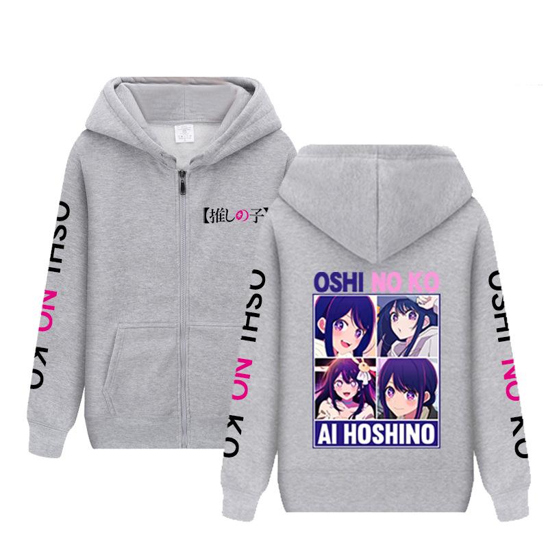 Горячая аниме Oshi No Ko Hoshino Ai милый принт с капюшоном для мужчин и женщин на молнии толстовки удобная толстовка Harajuku уличная одежда куртка на молнии