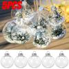 5pcs Clear Christmas Ball Plastic Fillable Bauble Xmas Tree Hanging Ornament Pendant Marry Christmas Present Box Decoration