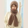 One Piece Hat Scarf Windproof Winter Knitting Thick Warm Ear Guard Hat for Woman Girs Winter Outdoor Use