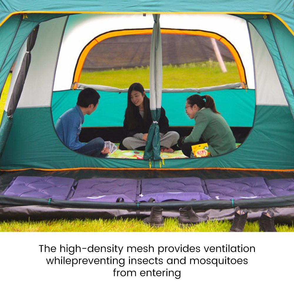 Палатка для кемпинга для всей семьи на 3-12 человек, двухслойная, большого размера, 2 комнаты, утолщенная, водонепроницаемая, для семейного похода, туристическое снаряжение