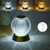 Crystal Metal Bedside Lamp Cordless Table Lamp Touch Control Desk Lamp 3 Light Colors