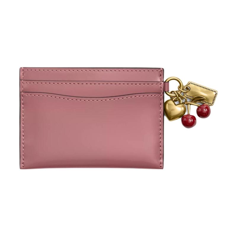 Coach Мини-кошелек-визитница Essential ogo Металл Кожа Женский Цвет Розовый