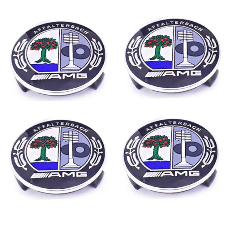 FSI1 4PC 75mm Car Wheel Center Hub Cap Tire Rim Cover For Mercedes Benz AMG Apple Tree B W204 W205 W213 W221 W177 GLA GLC CLA Sticker