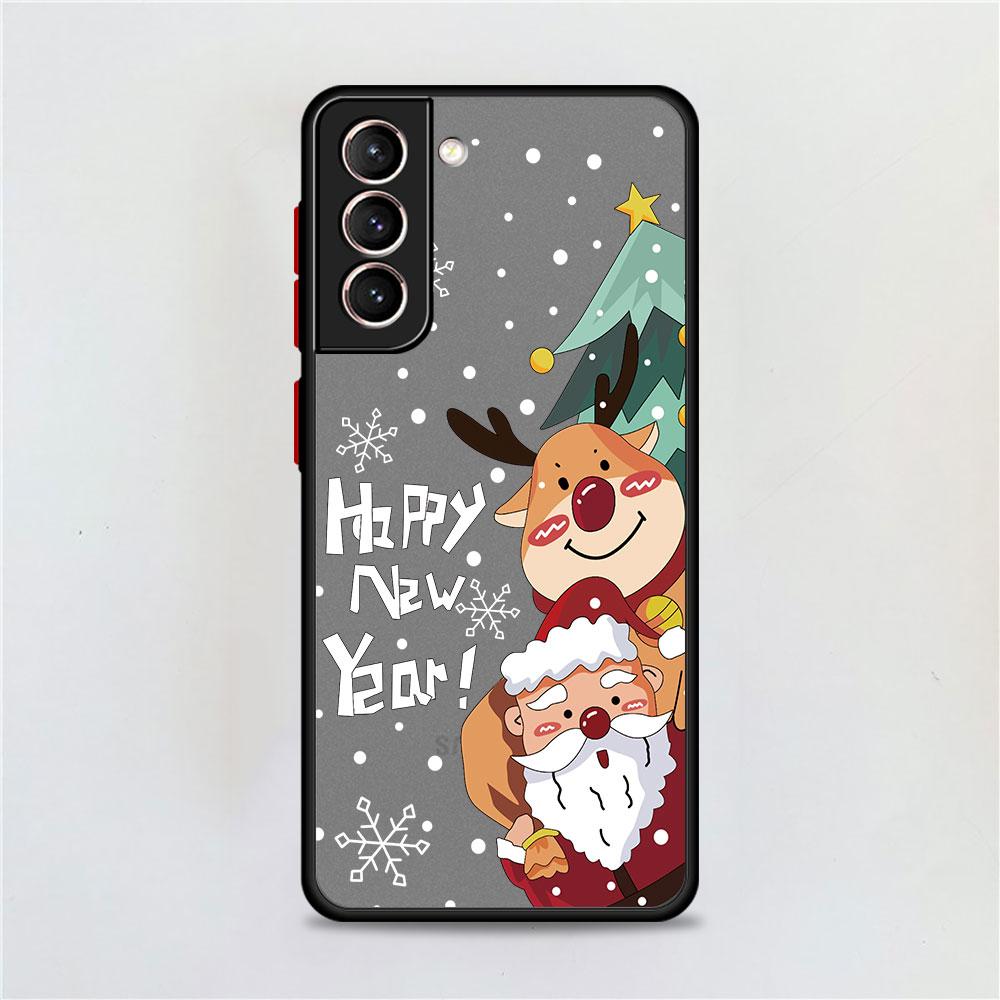 Снежный Рождественский Матовый Чехол Для Samsung Galaxy S22 S20 S21 FE S10 S9 Plus S8 Capa Note 20 Ultra 10 Lite Phone Fundas