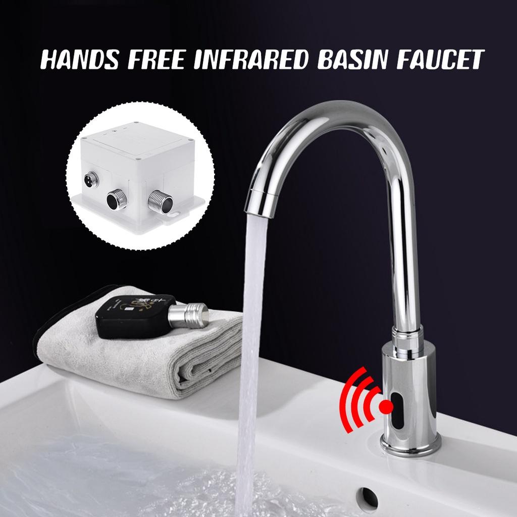 Infrared Sensor Basin Sink Faucet Touchless Automatic Touch Free Water Saving Sensor Deck Mount Sense Water Faucets Tap