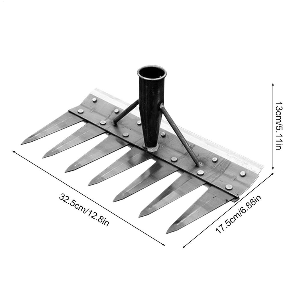 2/3/4/5/7/ Teeth Carbon Steel Garden Hand Rake Farm Tool Weeding Scarifier Agricultural Nail Harrow Harrow Garden Weeding Tool