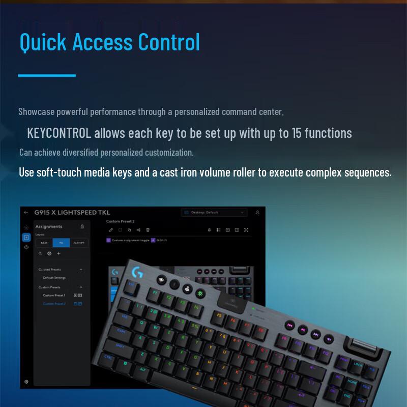 Logitech G915 X LIGHTSPEED TKL Low-Profile Wireless Gaming Keyboard