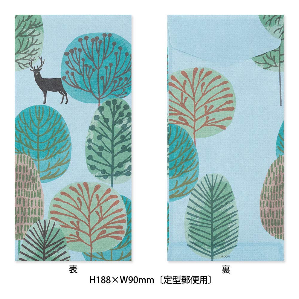 Midori Envelope Rusty Forest Animal Pattern 20565006