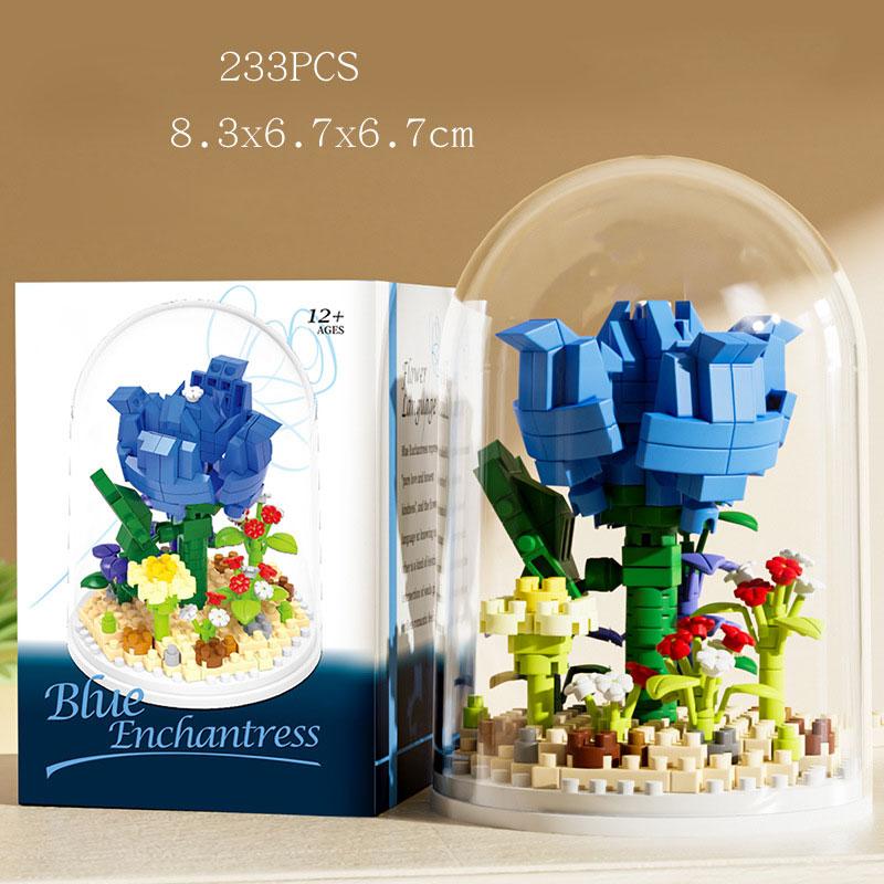 Букет Вечных Цветов Бонсай Комнатное Растение Модель Микро Строительные Блоки Украшение для Дома Головоломка Игрушки Детские Подарки на День Рождения Рождество