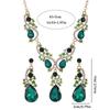 Exaggerated Rhinestone Jewelry Set Crystal Women's Necklace Water Drop Necklace Earrings Set  Women