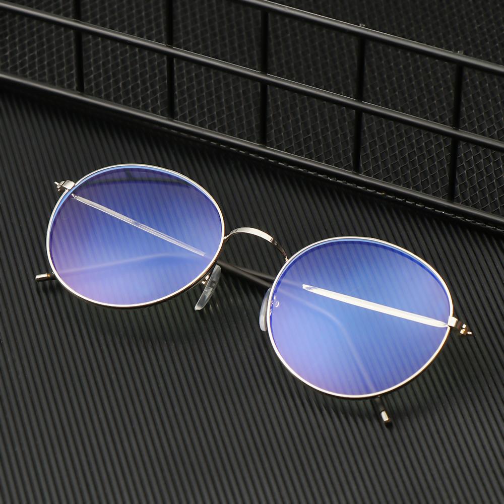 Vintage Computer Eyeglasses Protection Ultra Light Frame Anti-Blue Light Eyeglasses Metal Glasses