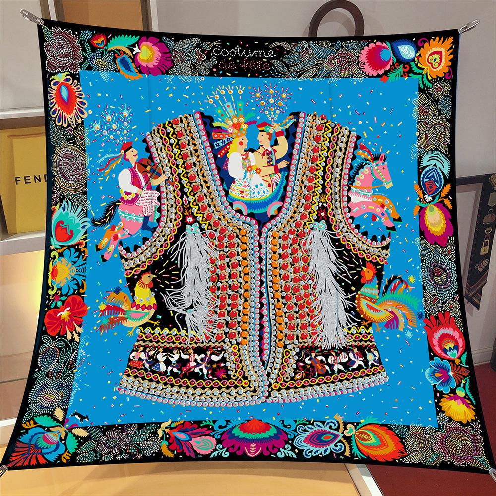 90СМ Новый Шелковый Платок Женская Одежда Принт Квадратные Шарфы Головной Эшарпы Шелковые Фуляры Женские Накидки Пляжные Шали Бандана Женский Хиджаб