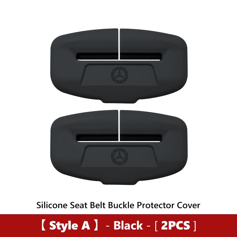 For Benz Car Silicone Seat Belt Buckle Anti-scratch Protector Cover Decorative Accessories AMG VIANO GLB GLC W108 W124 W126 W169  z16