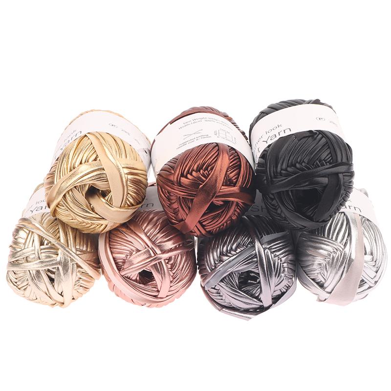 40 м/рулон искусственная кожа блестящая пряжа для вязания крючком ткань пряжа для ручного вязания своими руками пряжа для сумки одеяла подушки