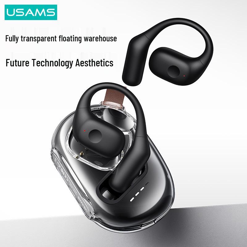 USAMS UG26 Dual Ear-hook Wireless Bluetooth 5.3 Earbuds - Long-wearing, No Pain Design.